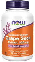 Grape Seed Extract, 500mg Maximum Strength — 90 cápsulas vegetales