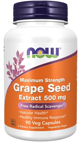 Grape Seed Extract, 500mg Maximum Strength — 90 cápsulas vegetales