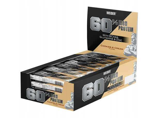 60% Protein Bar — 24 × 45 g · Galletas y crema · 24 × 45 g