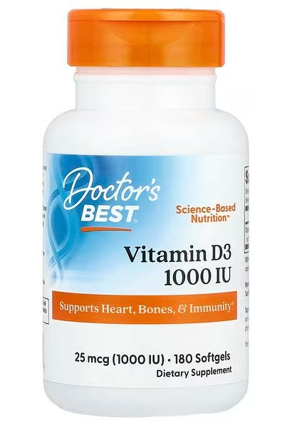 Vitamin D3, 1000 IU — 180 cápsulas blandas