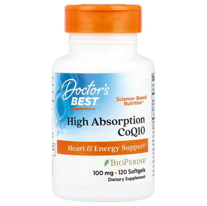 CoQ10 à haute absorption avec BioPerine, 100 mg - 120 capsules à enveloppe molle
