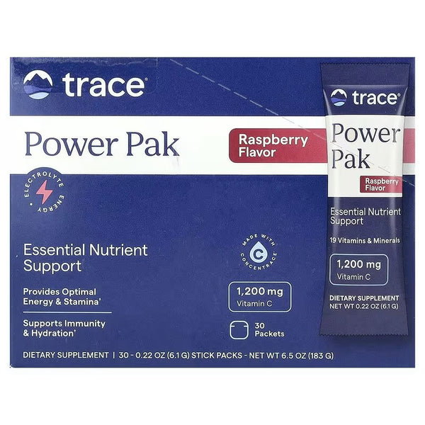 Power Pak - 30 packets Trace Minerals - Raspberry