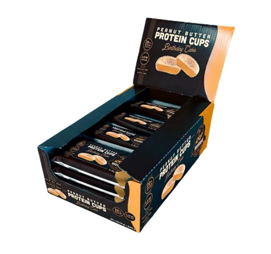 Protein Cups — 20 × 42 g · Crema de cacahuete y tarta de cumpleaños · 20 × 42 g