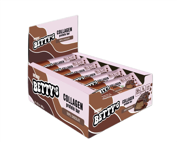 Betty's Collagen Protein Bar — 12 × 50 g · Triple chocolate · 12 × 50 g