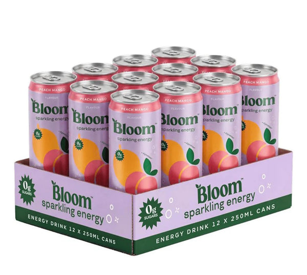 Sparkling Energy - 12 x 250ml. Bloom - Peach Mango