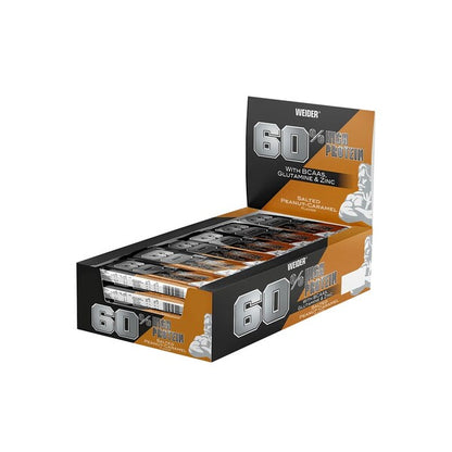 60% Protein Bar — 24 × 45 g · Cacahuete salado y caramelo · 24 × 45 g