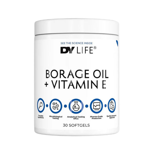 DY LIFE Borage Oil + Vitamin E - 30 cápsulas blandas - Sin sabor