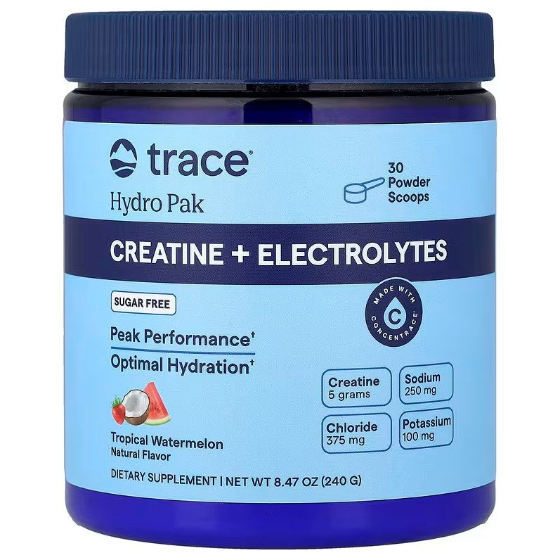 Hydro Pak Creatine + Electrolytes - 240g Trace Minerals - Tropical Watermelon