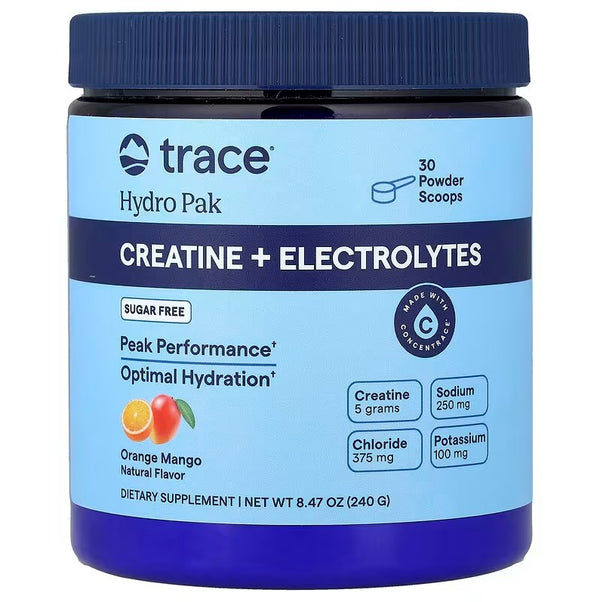 Hydro Pak Creatine + Electrolytes - 240g Trace Minerals - Orange Mango