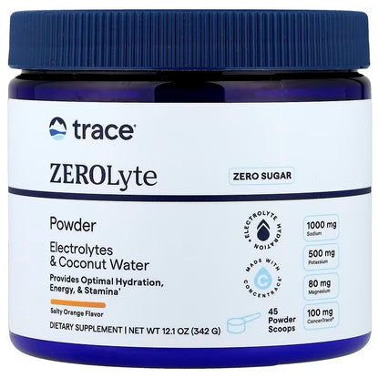 ZEROLyte Powder - 342g Trace Minerals - Salty Orange