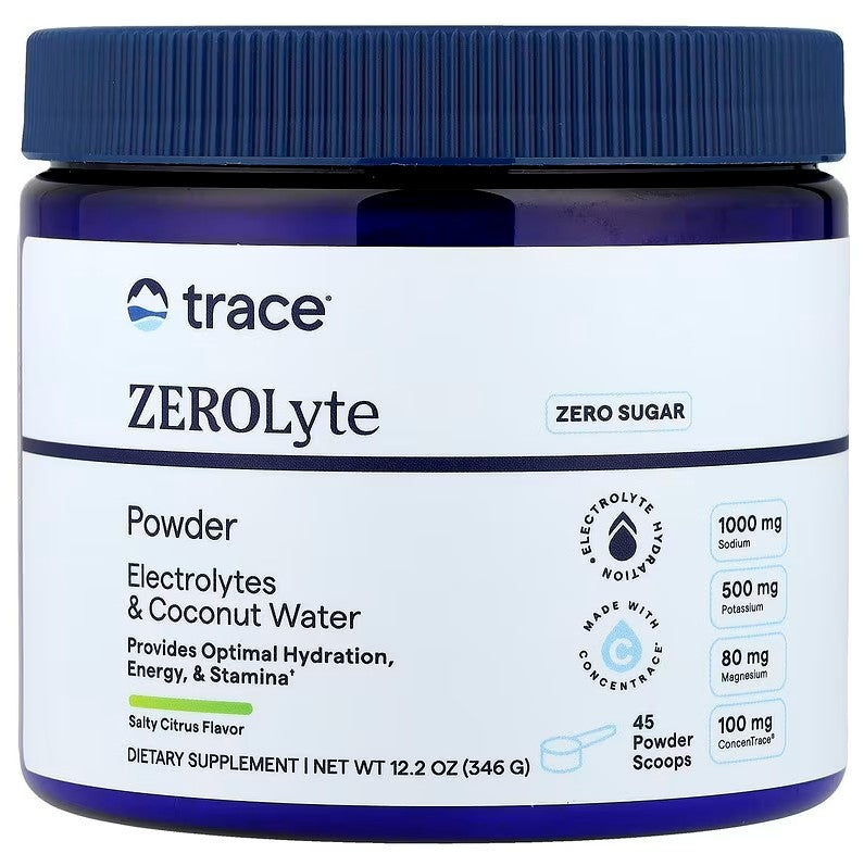 ZEROLyte Powder - 346g Trace Minerals - Salty Citrus