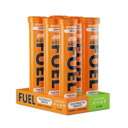 Bodyfuel Hydration Electrolyte Effervescent Tablets — 6 x 20 comprimidos · Naranja