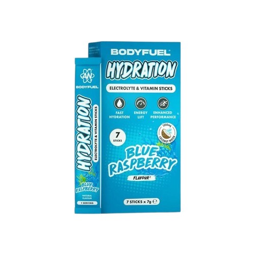 Bodyfuel Hydration Electrolyte & Vitamin — 7 x 7g · Frambuesa azul