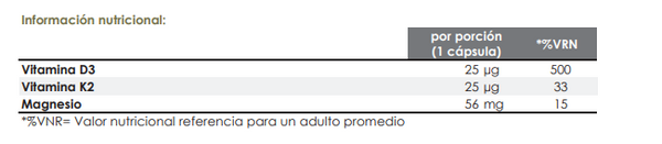 Vitamin D3/K2 + Magnesium — 120 cápsulas